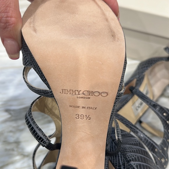 JIMMY CHOO LIZARD PRINT CHARCOAL 9 1/2 - Picture 7 of 7